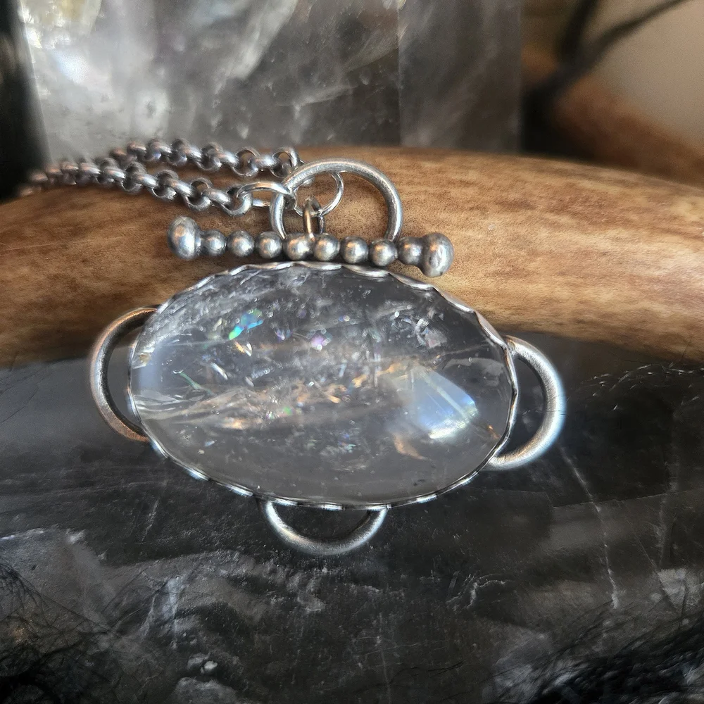 Crystal Quartz Oval Dewdrop Necklace - Picture 2 of 3